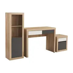 JUST HOME COLLECTION - Combo escritorio + cajonera + librero Lida