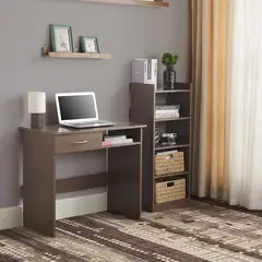 JUST HOME COLLECTION - Escritorio + Estante América Café Oscuro 80X62X45 Cm