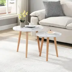 JUST HOME COLLECTION - Set 2 Mesas de Centro Perth Café 50x45x50 cm