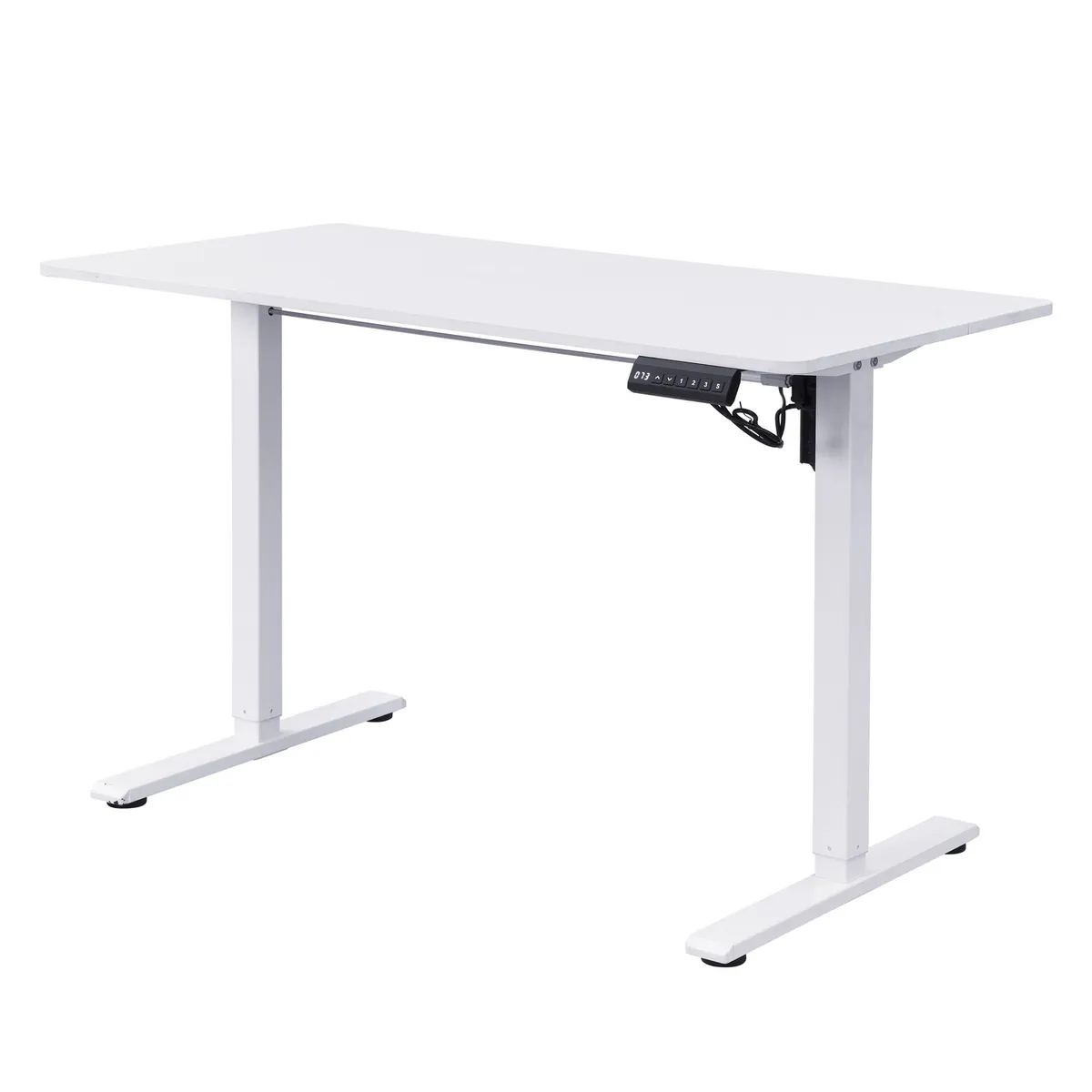 JUST HOME COLLECTION - Escritorio Altura Ajustable Eléctrico Blanco 120X114X60 Cm