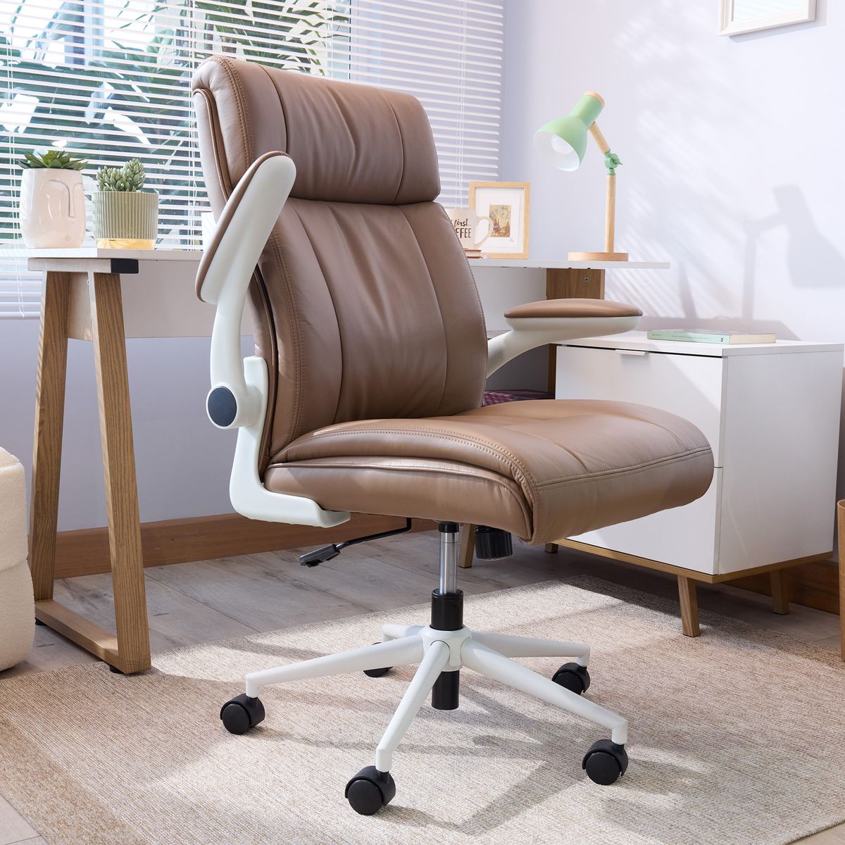 JUST HOME COLLECTION - Silla Escritorio Adriana Marrón 67x106x71 cm