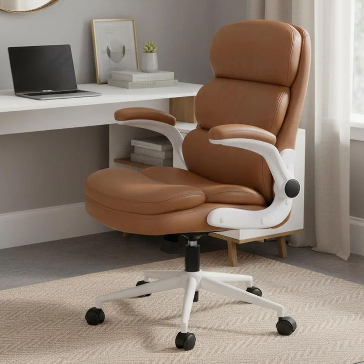 JUST HOME COLLECTION - Silla Escritorio Ejecutiva Ema Café 67X108,5X71 Cm