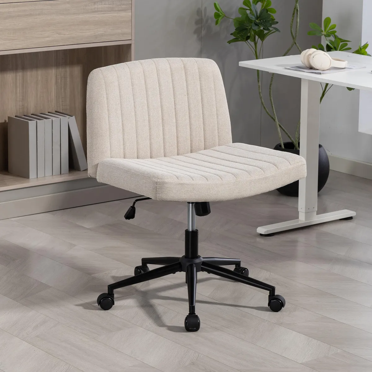 JUST HOME COLLECTION - Silla Escritorio Ejecutiva Blanco 66x87,5x63 cm