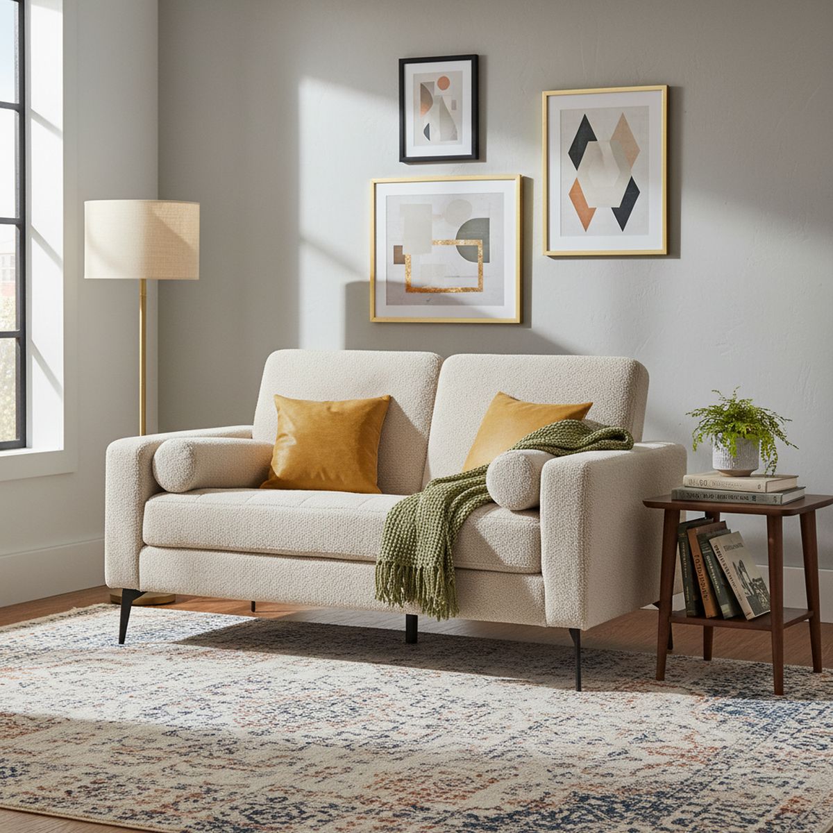 JUST HOME COLLECTION - Sofá 2 cuerpos Bren 142x82x76 cm Beige