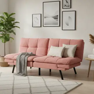 JUST HOME COLLECTION - Futón Moscu Rosado 182x86x82 cm