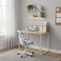 Escritorio Plegable Blanco/Roble 80x40x72 cm