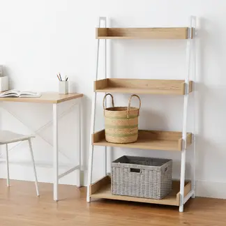 JUST HOME COLLECTION - Estante Melamina 4 Nivel(es) 67x123.5x32 cm Blanco/Roble