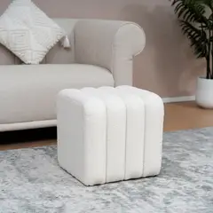 JUST HOME COLLECTION - Puff Luna 38x38x40 cm blanco