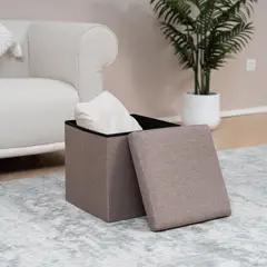 JUST HOME COLLECTION - Pouf plegable taupe 38x38x38 cm