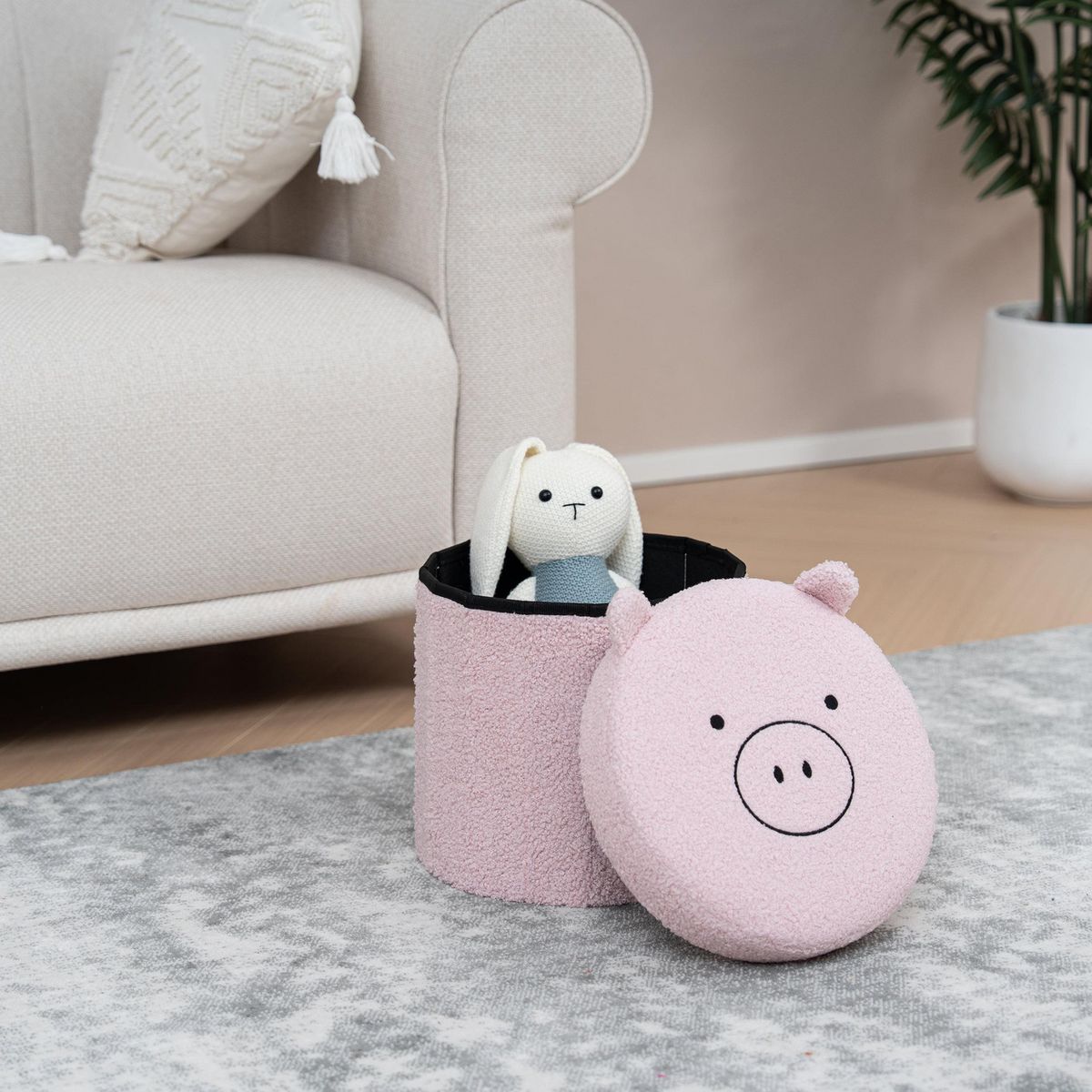 JUST HOME COLLECTION - Puff Chanchito 30x30x30 cm Rosado
