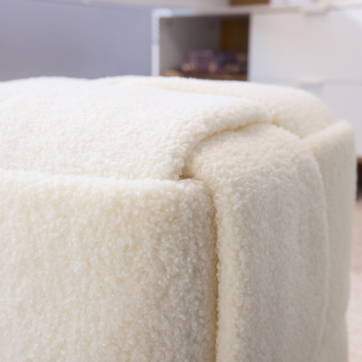 JUST HOME COLLECTION - Puff Zoe 38x38x40 cm blanco