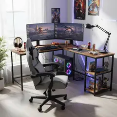 JUST HOME COLLECTION - Silla Gamer Escritorio Sydney Gris/Negro 66X124X52 Cm