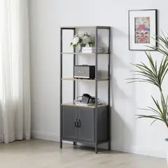 JUST HOME COLLECTION - Estante Assas Metal/Madera 2 Nivel(es) 60x160x30 cm Gris