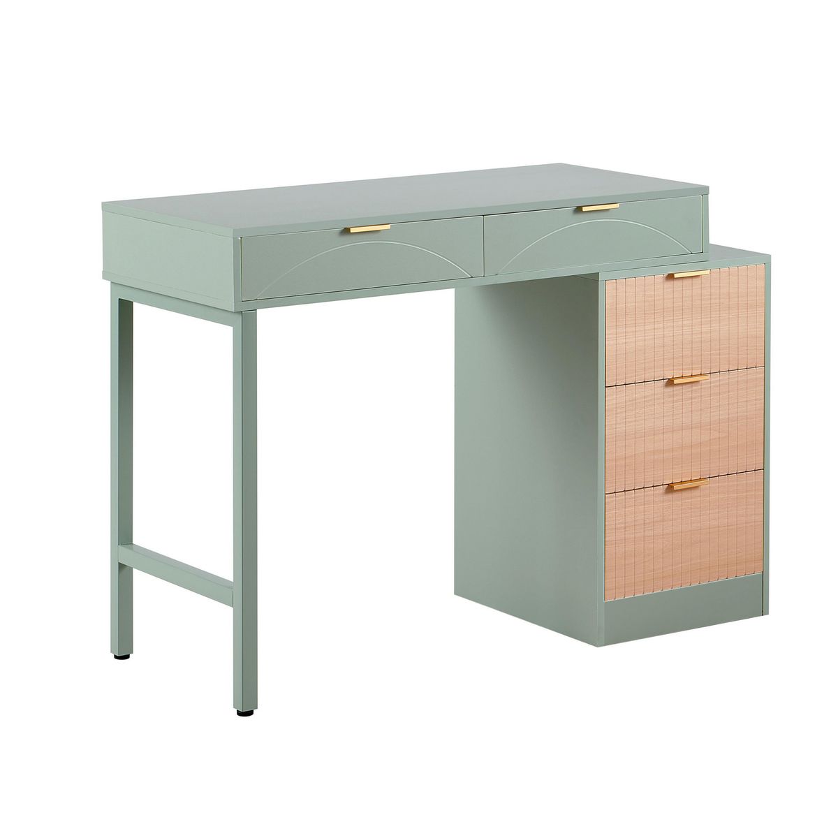 JUST HOME COLLECTION - Escritorio Clautra Verde/Café 100x76x50 cm