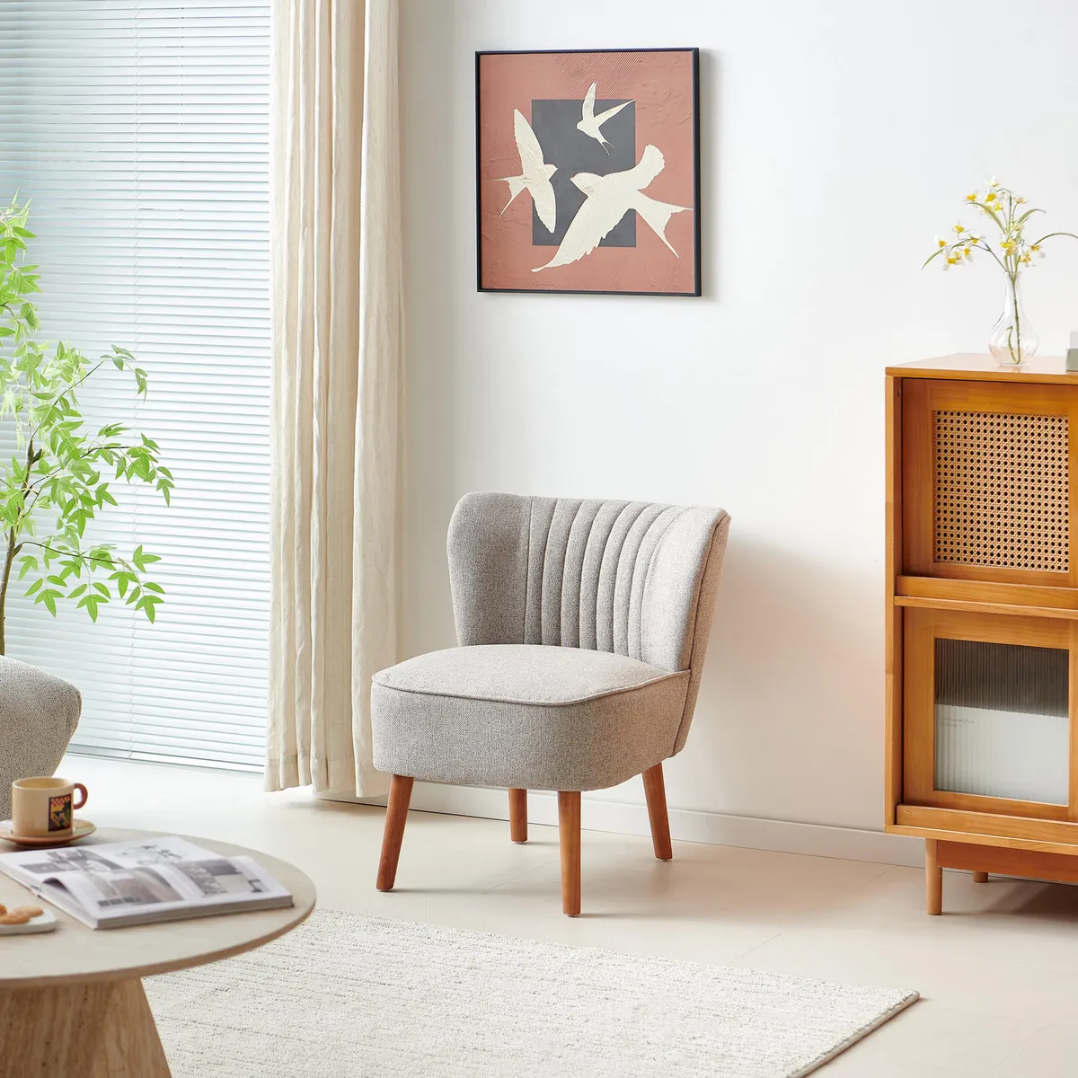 NON BRANDED - Poltrona 1 cuerpo Marvel 58x69x67 cm Taupe