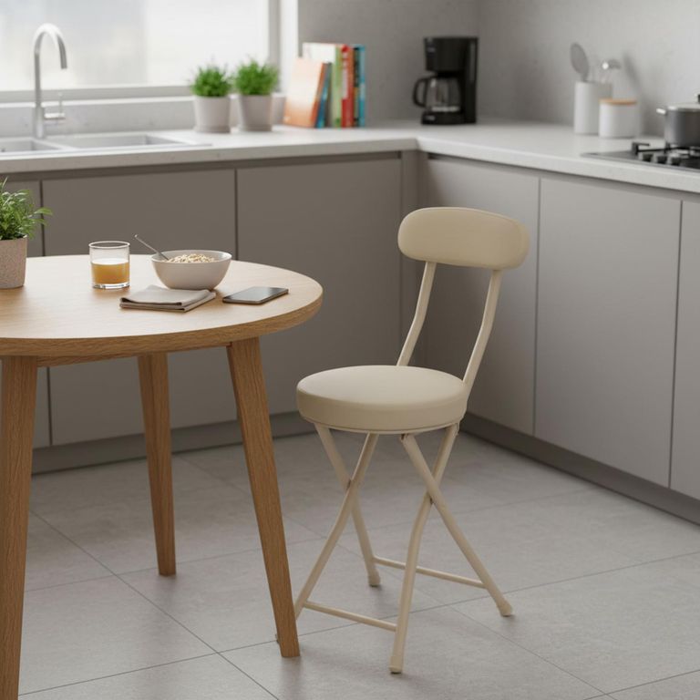 JUST HOME COLLECTION Silla Escritorio Beige 73x30x45 cm