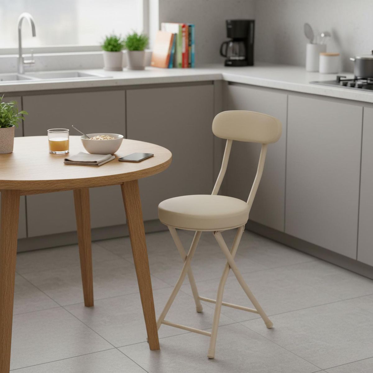 JUST HOME COLLECTION - Silla Escritorio Beige 73x30x45 cm