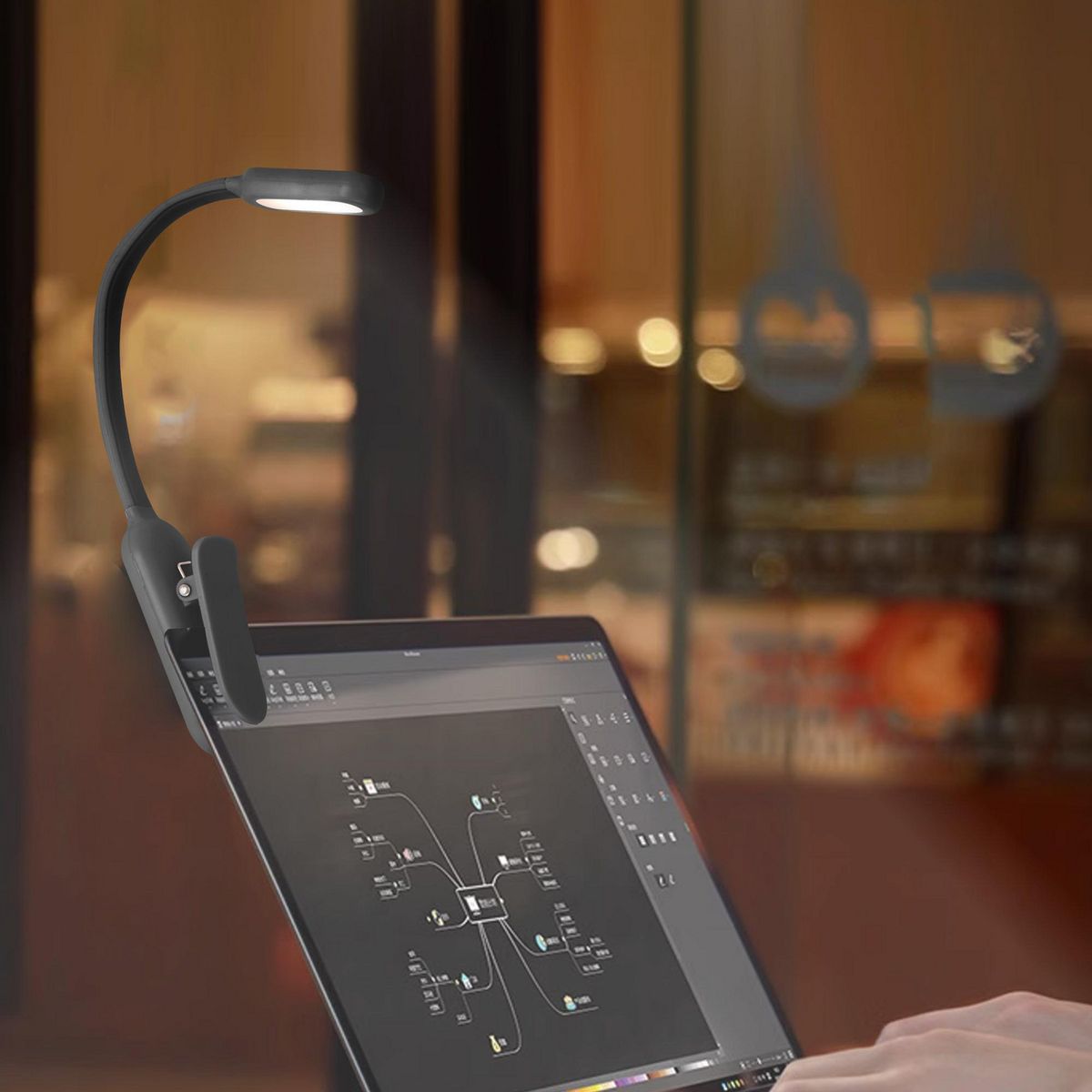 CASA BONITA - Lampara Led Clip Negro 2.5x2.5 cm