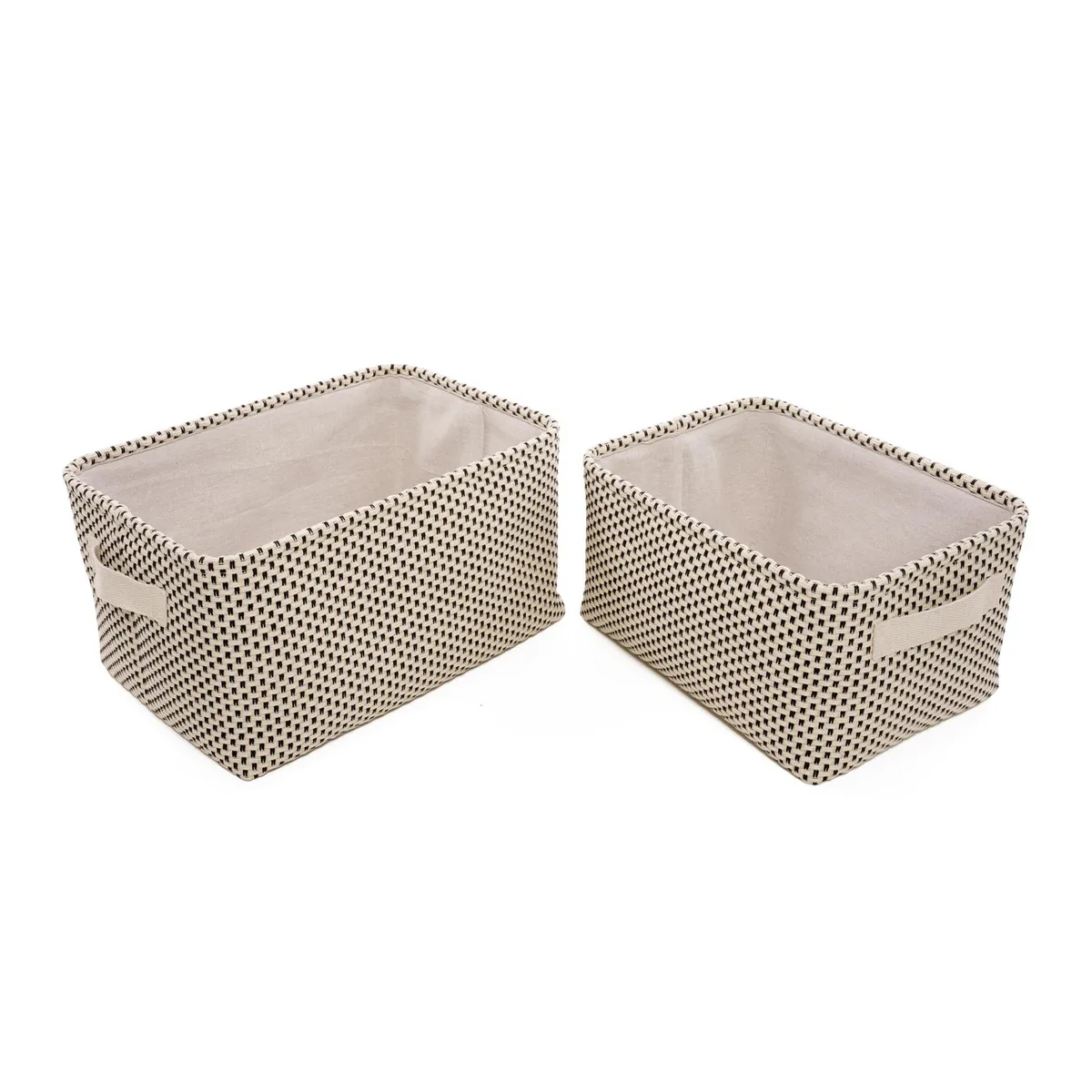 JUST HOME COLLECTION - Set 2 canastos tejido 40x22x28 cm Natural/Negro
