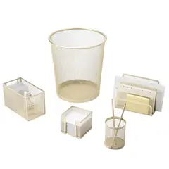 JUST HOME COLLECTION - Set de oficina 5 piezas dorado