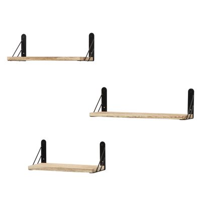 Imagen 2 del producto Set de 3 repisas Madera 40x12x12 cm Café