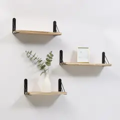 JUST HOME COLLECTION - Set de 3 repisas Madera 40x12x12 cm Café