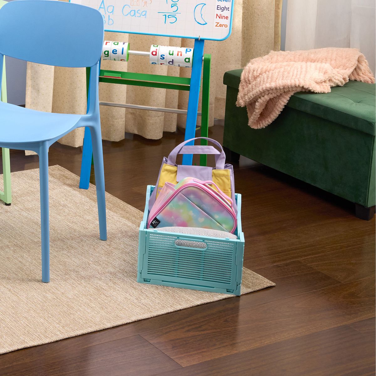 JUST HOME COLLECTION - Caja plegable 40x17x30 cm Turquesa