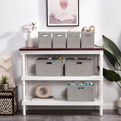 Imagen 2 del producto Caja tejida 38x24x26 cm Gris