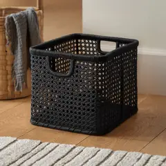 JUST HOME COLLECTION - Canasta tejida 25x25x25 cm Negro
