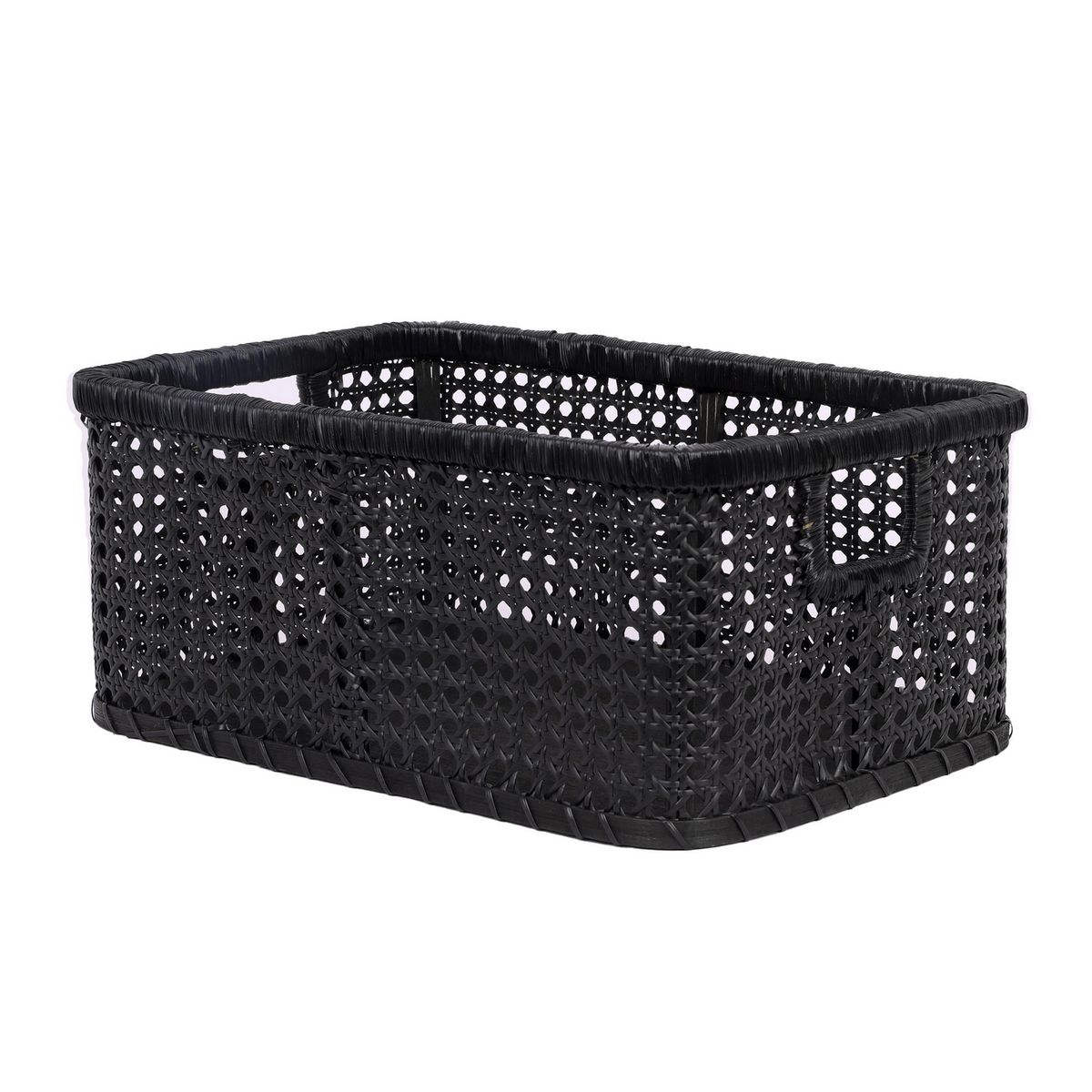 JUST HOME COLLECTION - Canasta Tejida 35x24x15 cm Negro