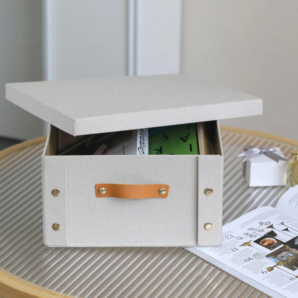JUST HOME COLLECTION - Caja plegable con tapa 31,5x26,5x14,5 cm