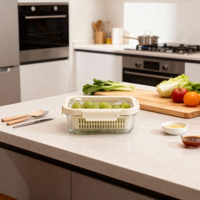 Imagen 2 del producto Contenedor con Canastilla Vidrio 1050 ml