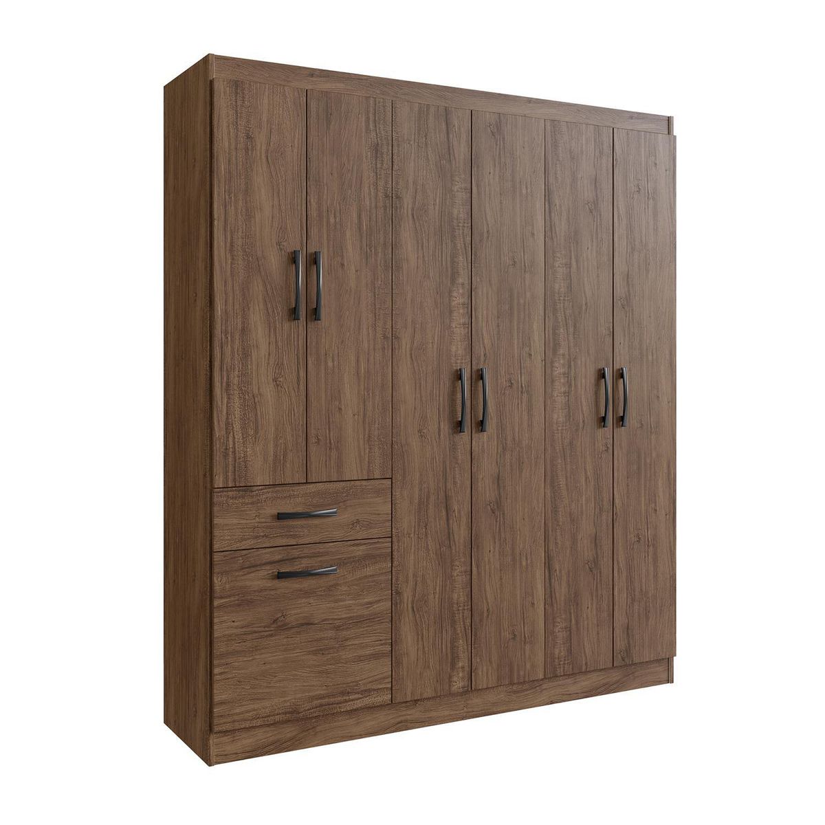 CASA BONITA - Closet 7 Puerta(s) 1 Cajón(es) 3 Repisa(s) 137x177x38 cm Café