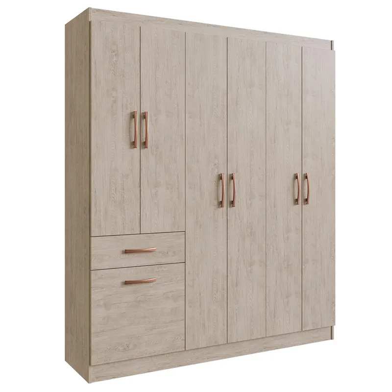 CASA BONITA - Closet 7 Puerta(s) 1 Cajón(es) 3 Repisa(s) 137x177x38 cm Arena