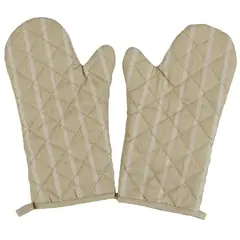JUST HOME COLLECTION - Set 2 Guantes de Cocina Taupe/Blanco