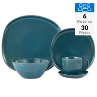 Juego de Vajilla 30 Piezas Cerámica Arrezo Verde