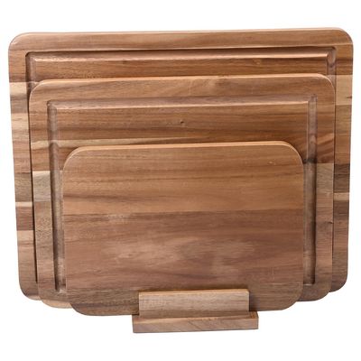 Imagen 2 del producto Set 3 Tablas para Cortar de Madera 13x40.5 cm Café con Pedestal