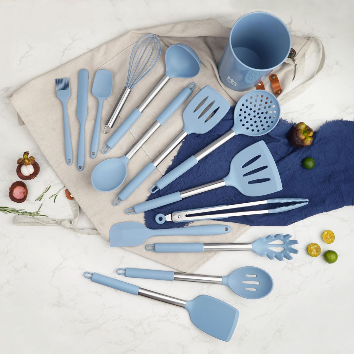 JUST HOME COLLECTION - Set utensilios Azul 15 piezas
