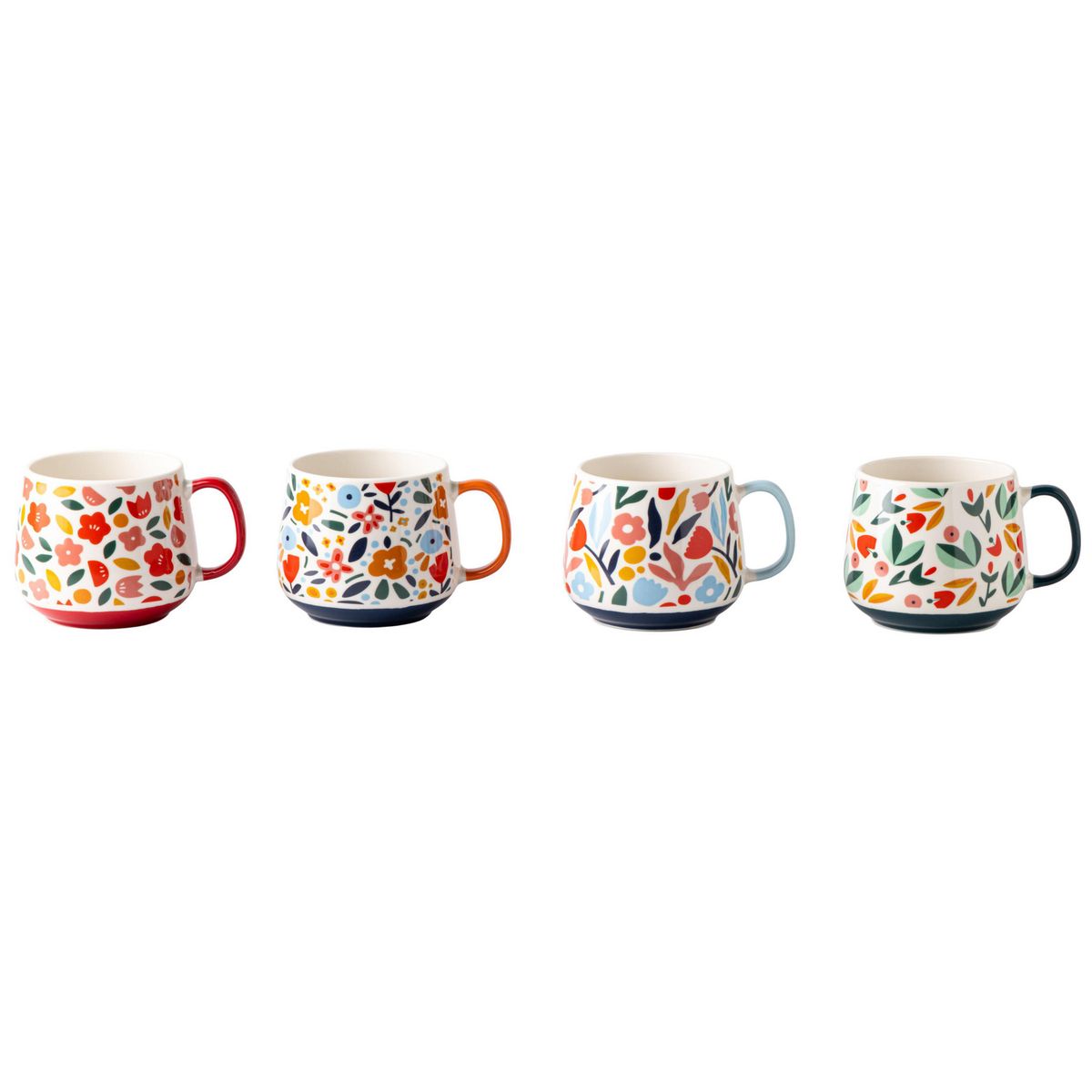 JUST HOME COLLECTION - Mug/tazón 500 ml Cerámica Flores Colores Surtidos