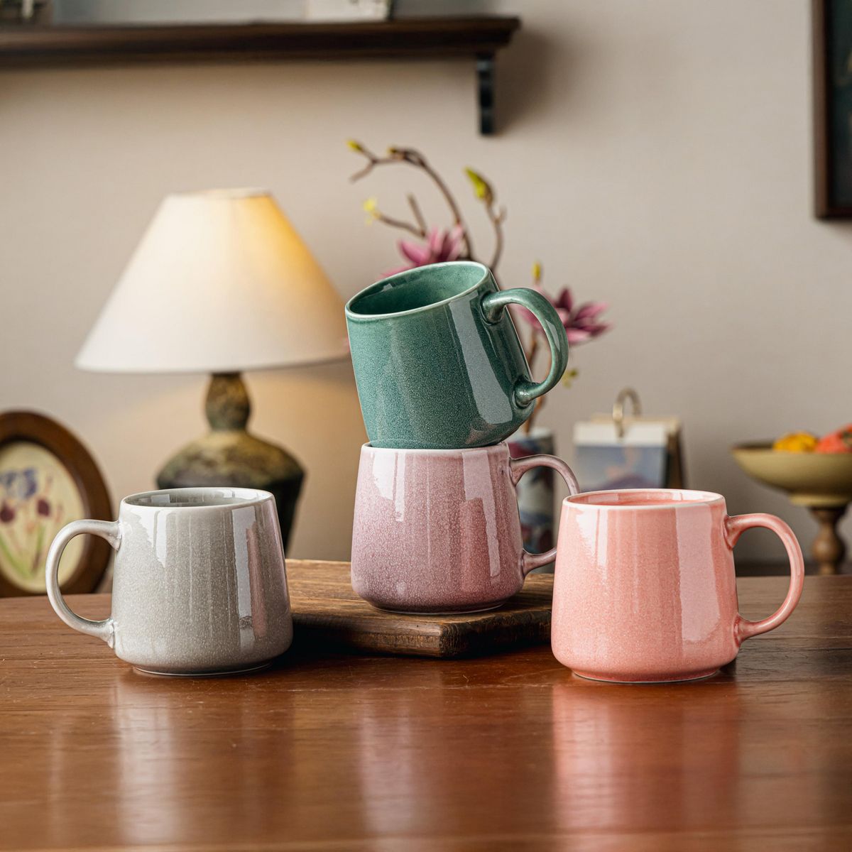 JUST HOME COLLECTION - Mug/tazón 400 ml Cerámica Liso Colores Surtidos