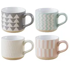 JUST HOME COLLECTION - Mug 360 ml Cerámica Figuras Colores Surtidos