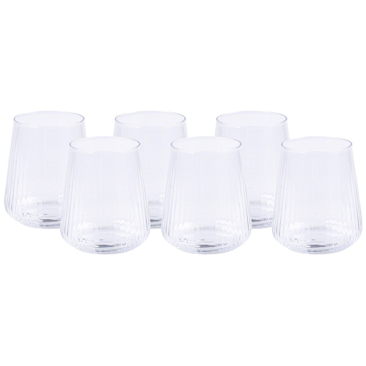 JUST HOME COLLECTION - Set 6 Vasos Alto de Vidrio 480 ml Transparente