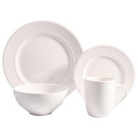 Juego de Vajilla 16 Piezas Cerámica Genoa Blanco