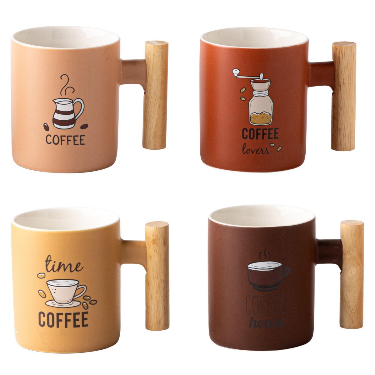 JUST HOME COLLECTION - Mug/tazón 330 ml Cerámica Coffee Colores Surtidos