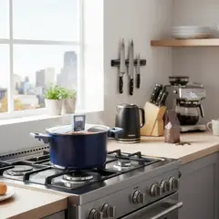 JUST HOME COLLECTION - Olla de Aluminio 24 cm 4.5 l Azul Navy Nova