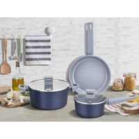 Batería de Cocina 5 Piezas Aluminio Navy Nova Azul