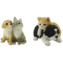 JUST HOME COLLECTION - Figura poliresina perro y gato Diseños Surtidos