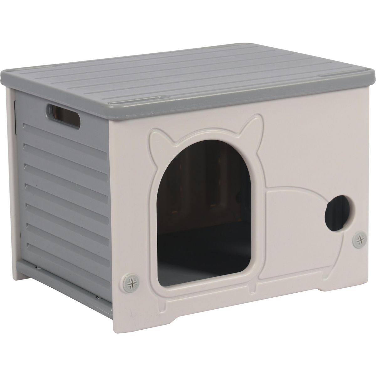 PETIZOOS - Casa para Gato 38x54x41 cm Gris, Blanco
