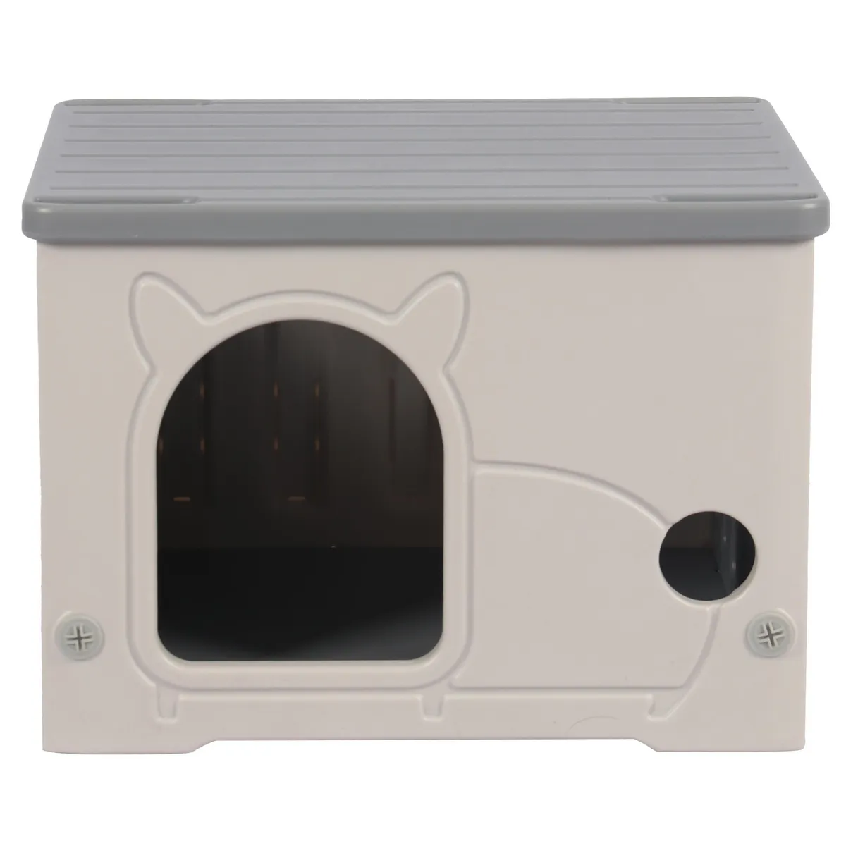PETIZOOS - Casa para Gato 38x54x41 cm Gris, Blanco
