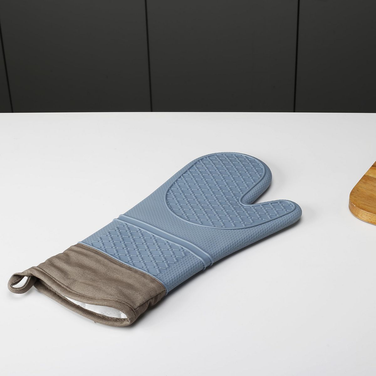 JUST HOME COLLECTION - Guante de Cocina Silicona Azul/café
